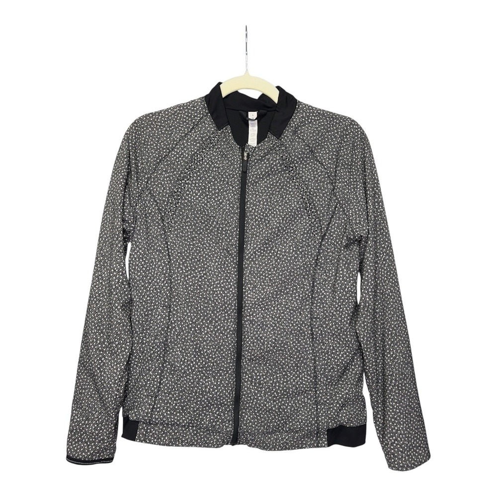 Lululemon Jacket Hit It Frozen Fizz White Black Swift Ultra Full Zip 6